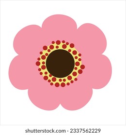 Pink flower. Simple vector design.