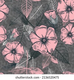 pink flower sketch art pattern