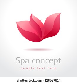 Pink flower. Spa concept. Flower business abstract symbol