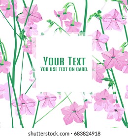 Pink flower in the spring, pink flower design for card, seamless, pattern and background. Vector illustration.