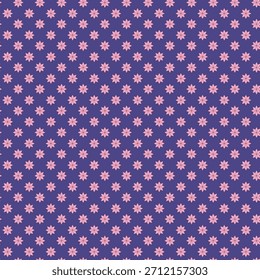 Pink Flower Star Pattern on Violet Background