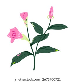 Árbol de flores rosa. fondo blanco. Arte vectorial e ilustración.
