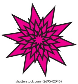 Flor rosa usando a forma de estrela