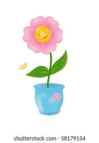 pink flower in vase