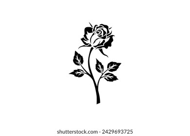 Rosa Blume Vektor ClipArt weißer Hintergrund