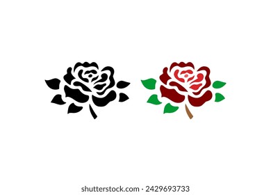 Fondo blanco de la imagen prediseñada del vector de la flor rosa