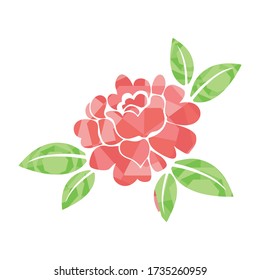 Diseño de decoración de vectores de flores rosadas