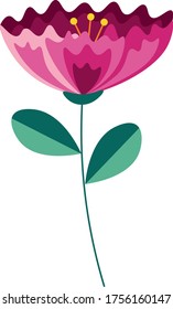 
ilustración infantil de vector de flores rosa