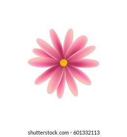 Pink flower  Vector illustration  Realistic spring flower isolated white background Beautiful   easy to edit design element  