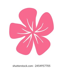 Pink flower vector. Simple illustration