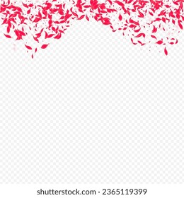 Pink Flower Vector Transparent Background. Blur Petal Template. Delicate Blossom Spring Frame. Beautiful Tender Rose Poster.