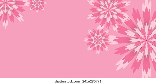 Pink flower vector for Women's Day banner. Pink color International women's day concept for banners, vector illustration