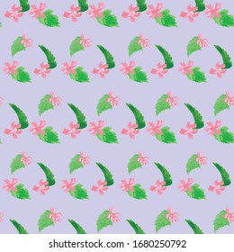 pink flower watercolor seamless repeat pattern