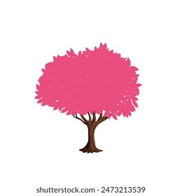 pink Flowering Tree vector, icon