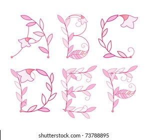 Pink Flowers Alphabet
