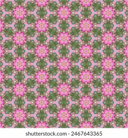 Pink flowers arranged in a bouquet create a sweet feeling. Flowers blooming on the background of leaves The bright colors of flowers give a feeling of comfort and freshness.