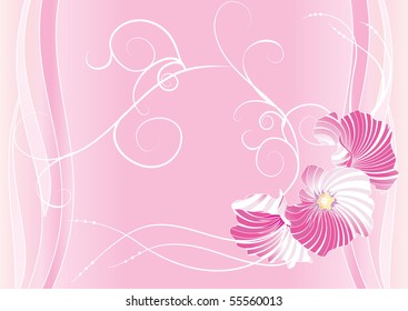 Pink Flowers Background Stock Vector (Royalty Free) 55560013 | Shutterstock