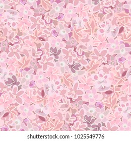 pink flowers background seamless pattern carnation, crane's-bill or meadow geranium wildflower, violet. Vector floral collection. Design for invitation or greeting cards, wrapping, template, wallpaper