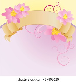 pink flowers banner
