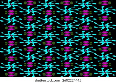 Pink flowers, pink beautiful ,pink lady pink ,pattern,floral pattern,flower,mint green,green,mint,black,black backgroud,beautiful pattern,green flowers,fabric pattern,floral pattern