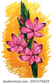 Flores rosadas Bunch para saludos
