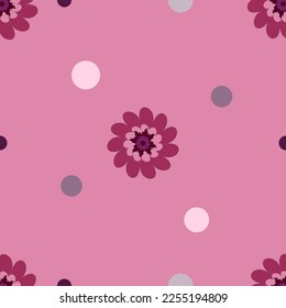 flores rosadas y vectores de círculos sin fisuras