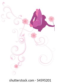 pink flowers fairy