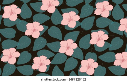 Pink flowers floral pattern background 