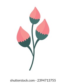pink flowers illustration vector isolated