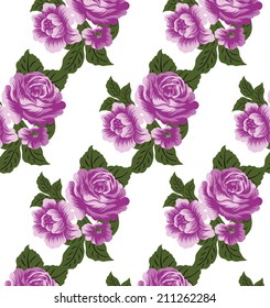 The pink flowers are lined on the ground.