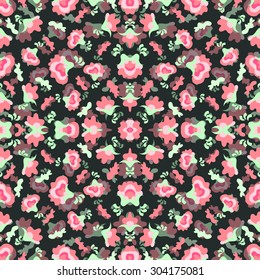 pink flowers on dark background vector illustration