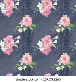 Pink flowers on deep gray background
