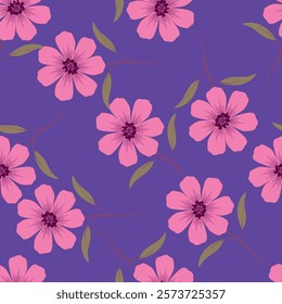 Pink  flowers on light color background for fabric textile wallpaper gift wrapping paper.