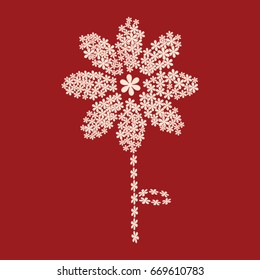 Pink flowers on a red background