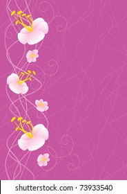pink flowers on waved background