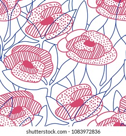 pink flowers on the white background pattern wallpaper