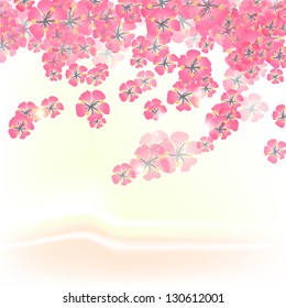 Pink flowers on a white background.