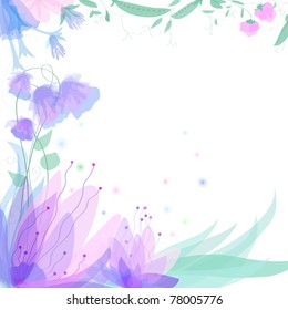 Pink flowers on white background. EPS10.