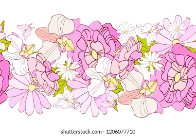 Pink flowers pattern