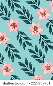pink flowers pattern background poster