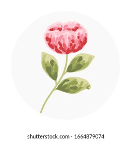 pink flowers, red peony, and green leaf vector for wedding invitation, women's day, greeting card, floral tags, flower shop product labels, flower logo, floral icon, or women's day poster element
