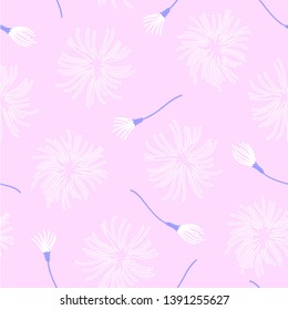 pink flowers  romantic summer  vector pattern