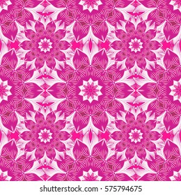 Pink flowers seamless background. vector illustration texture