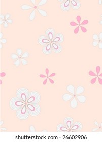 Pink flowers seamless pattern