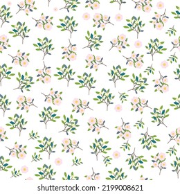 Pink flowers seamless pattern background