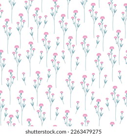 Pink flowers seamless pattern background