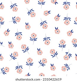 Fondo de patrón transparente para las flores rosadas