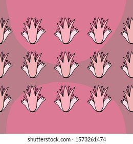 Pink flowers. Seamless pattern. Endless texture.