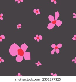 Flores rosas sin costura. Impresión de repetición floral. Fondo interminable con flor de margarita. Ilustración del vector