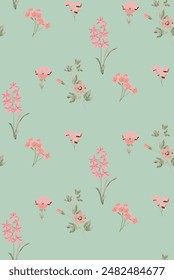 Patrón sin fisuras de las flores rosas, estilo elegante romántico